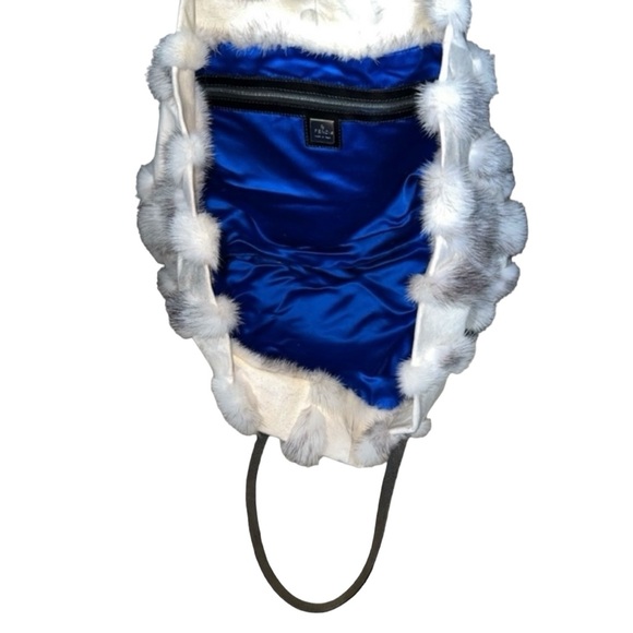 Fendi Rabbit Fur & Satin Tote - Picture 4 of 10